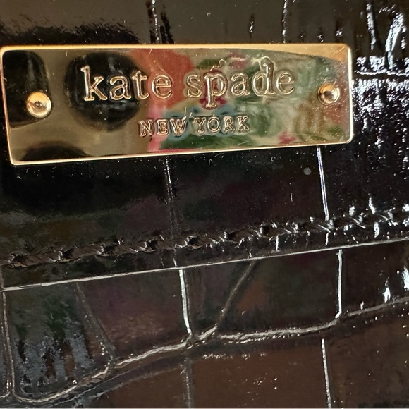 Kate Spade Shoulder Bag - Black Patent Leather Crocodile with buckles - Picture 5 of 16